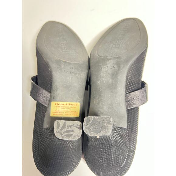 BeautiFeel EUC Black Leather Victoria Kitten Heel Pumps Shoes Size 41 EU 10 US - Picture 8 of 9